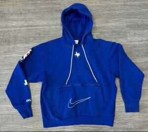 Nike x NBA Dallas Mavericks Hoodie Blue Fleece Texas State Patch Men Size Medium